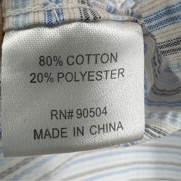 Natural Blue by Visitor Striped Multi Buttondown Collared Short Sleeves Shirt - Picture 9 of 11